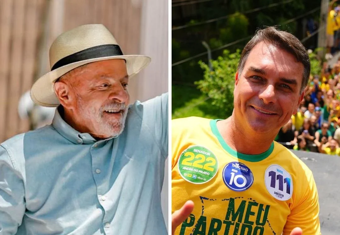 Lula e Flávio Bolsonaro - Fotos: Ricardo Stuckert e Vittor Sales