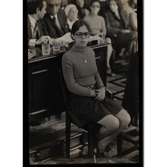 Inês Etienne Romeu, militante da VPR, na 3ª Auditoria do Exército, em agosto de 1972.