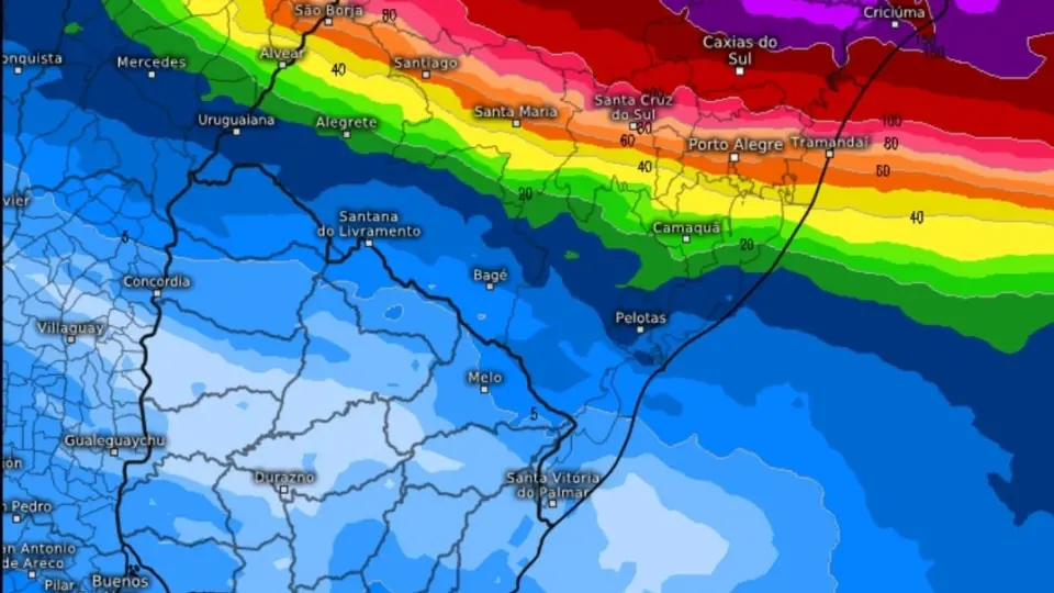 Fortes temporais, com granizo e raios, atingem o Rio Grande do Sul