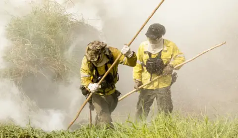 Brigadistas intensificam trabalho de combate a incêndios no Pantanal