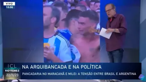 Chico Pinheiro comenta pancadaria em jogo entre Brasil e Argentina: ‘Podia ter morrido um monte de gente’