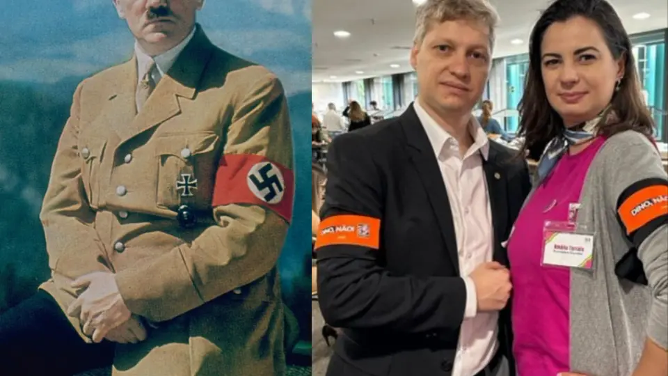 Em campanha contra Dino, deputado do Novo usa braçadeira semelhante à de nazistas