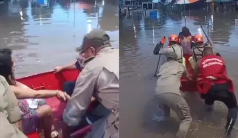 Chuva no RJ: grávida chega a tempo de dar à luz em hospital após ser resgatada em bote