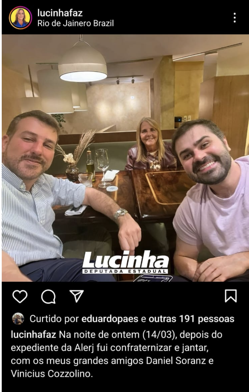 Deputada Lucinha, apontada pela PF como madrinha da milícia