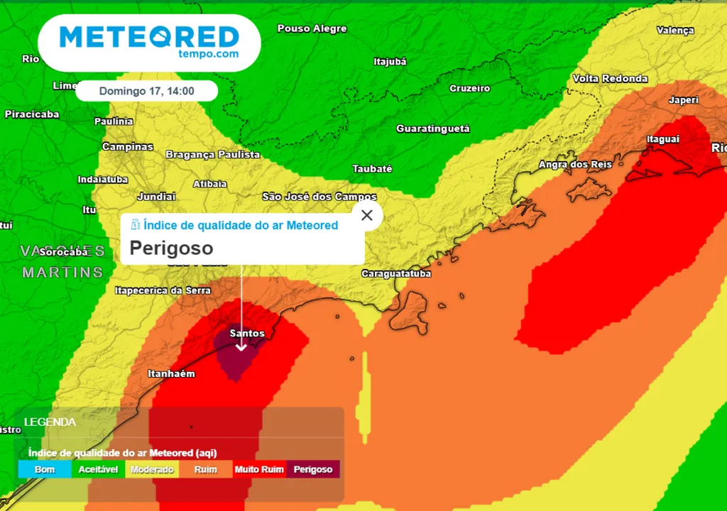 Mapa mostra localização da onda de calor