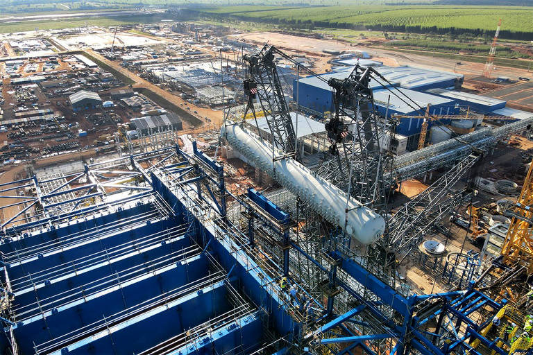 Obra da fábrica da Suzano, em Ribas do Rio Pardo, no Matro Grosso do Sul - Divulgação/Suzano