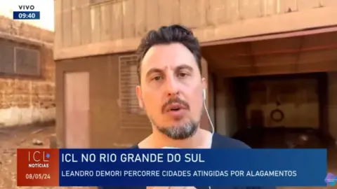 Leandro Demori mostra rastro de destruição em Lajeado diante da tragédia socioambiental no RS