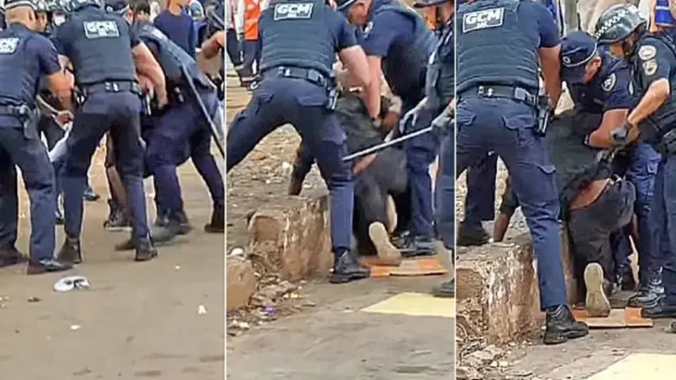 Guardas-civis agridem com chutes morador de rua no centro de SP