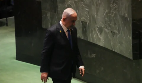 Diplomatas fazem protesto contra Netanyahu durante fala na ONU