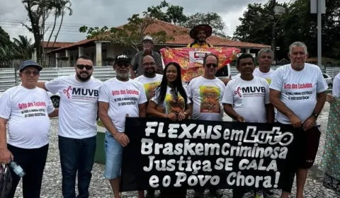 Vítimas da Braskem protestam durante encontro do G20 em Maceió