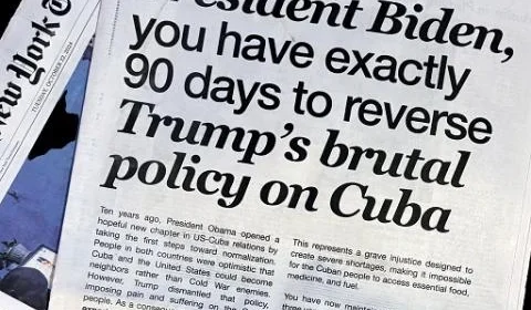 Carta publicada no NYT pede a Biden para cancelar sanções impostas a Cuba desde Trump