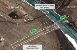 Imagem de satélite registra construção de ponte entre Rússia e Coreia do Norte